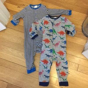 Grey Marl Toy Dinos Twin Set Fun Rompers